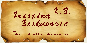 Kristina Biskupović vizit kartica